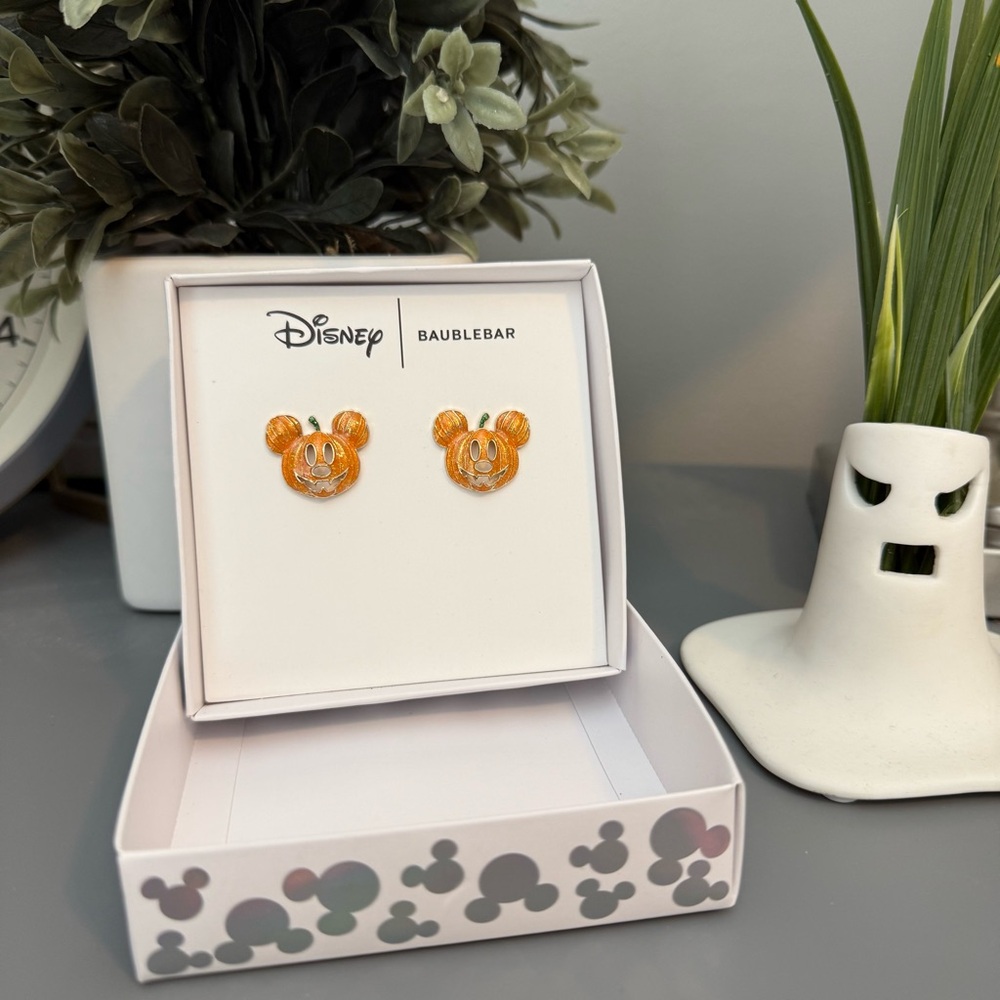 Baublebar + Disney - Mickey Pumpkin Halloween earrings